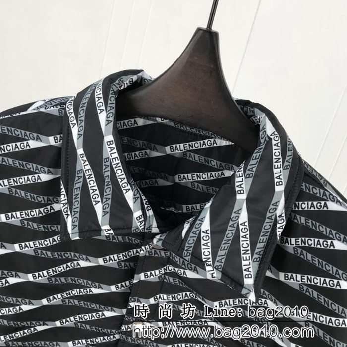 BALENCIAGA巴黎世家 19ss早春新款 落肩袖 OS版型 薄棉服男款短袖 ydi1663